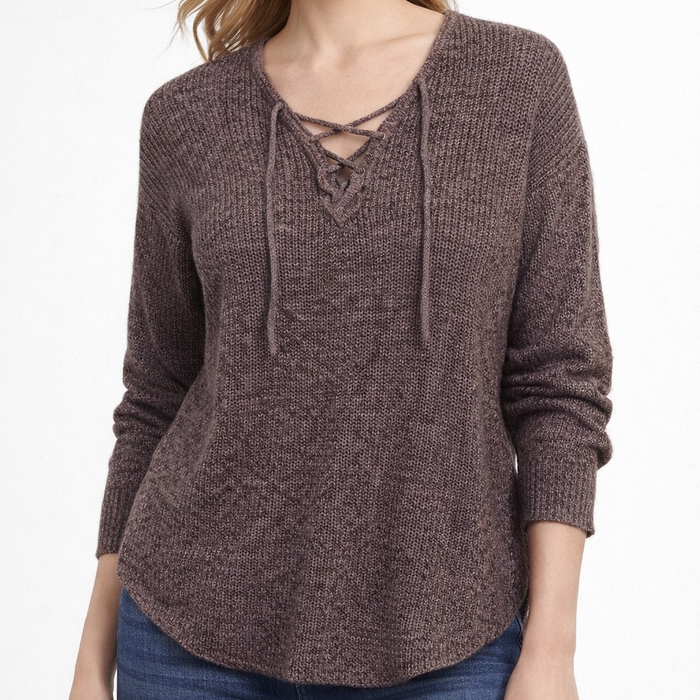 American Eagle Outfitters Lace-Up V-Neck Sweater